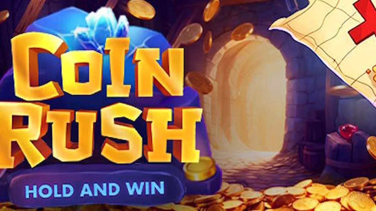 Tampilan antarmuka slot Coin Rush dengan desain koin dan grid 3x3